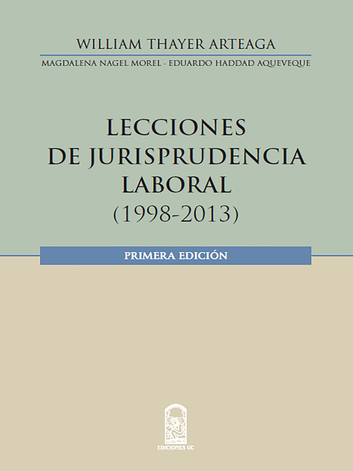 Title details for Lecciones en jurisprudencia laboral by William Thayer Arteaga - Available